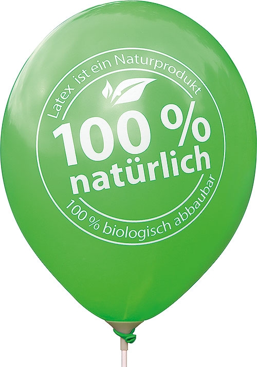 Luftballon mit Aufdruck 100% natürlich