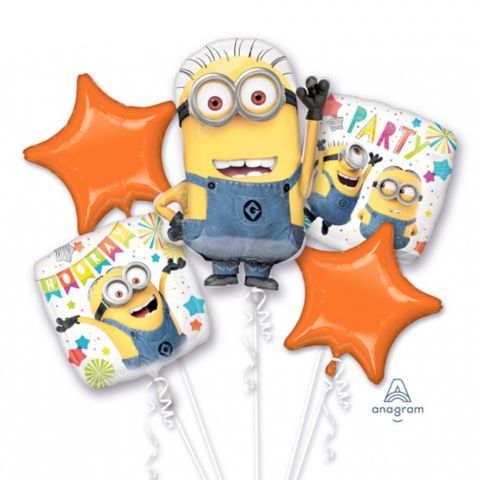 5 verschiedene Folienballons "Minions" zum Thema Kindergeburtstag  "Ich einfach unverbesserlich"