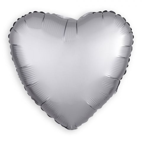 Folienballon Herz Platinum/Silber (43 cm)