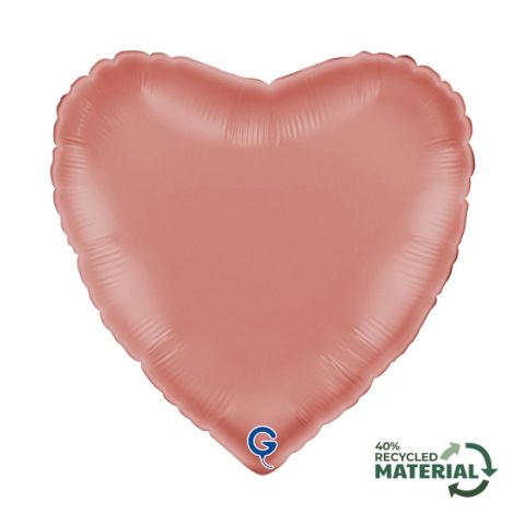 Folienballon Herz in der Farbe Satin lux rosé copper