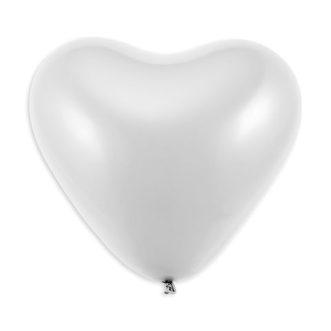 Herzluftballons weiß, 75 cm Umfang (10 Stück)