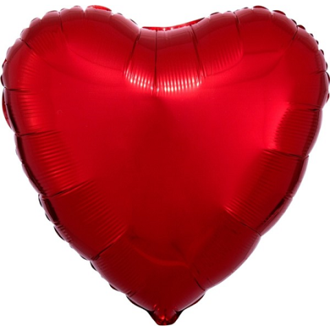 Folienballon in Herzform, Farbe Sangria rot